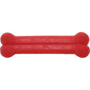 Brinquedo Osso Plaque Ataque Borracha Liso Vermelho - Tam. P