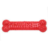 Brinquedo Osso Plaque Ataque Borracha com Cravo Vermelho - Tam. G