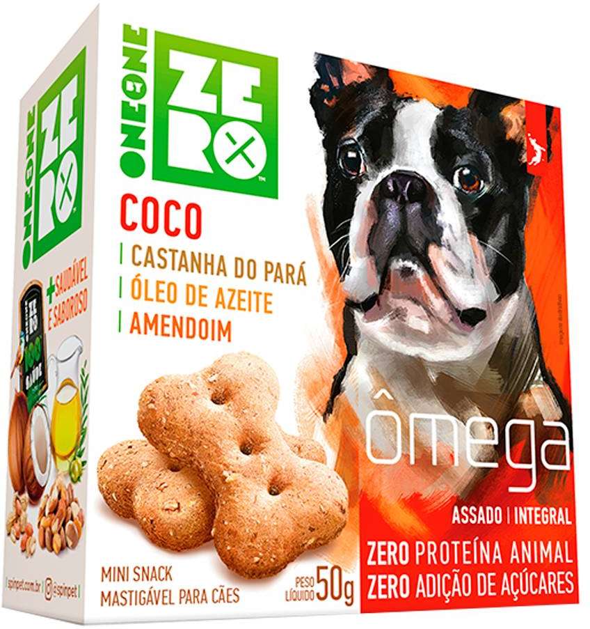 Biscoito Spin Pet Mini Snack Zero Ômega para Cães Sabor Coco e Castanha do Pará - 50g