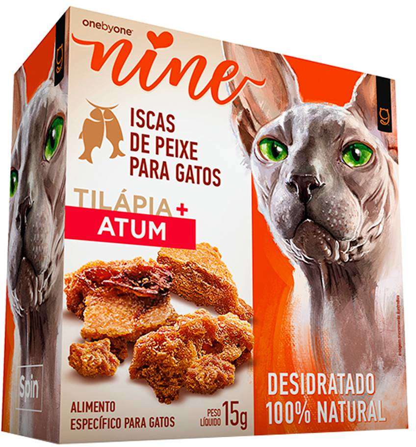 Petisco Spin Pet Nine Natural para Gatos Sabor Tilápia e Atum - 15g