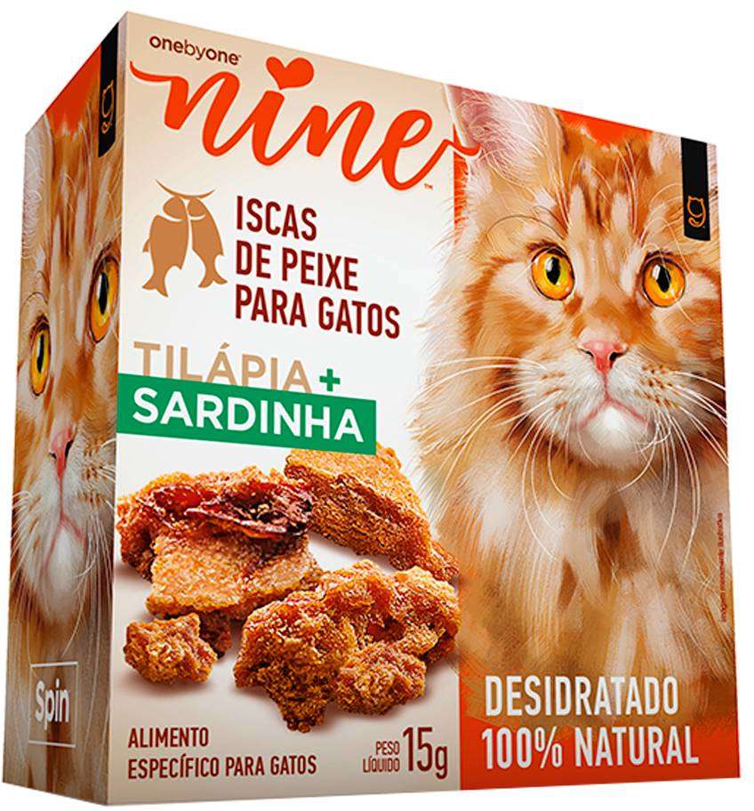 Petisco Spin Pet Nine Natural para Gatos Sabor Tilápia e Sardinha - 15g