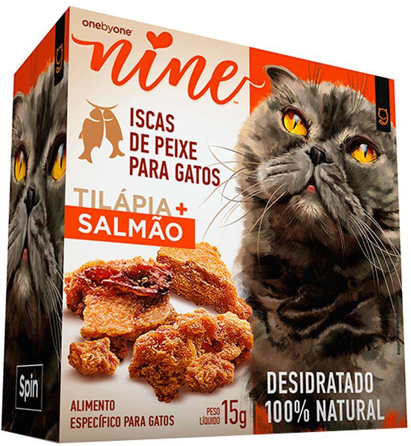 Petisco Spin Pet Nine Natural para Gatos Sabor Tilápia e Salmão - 15g