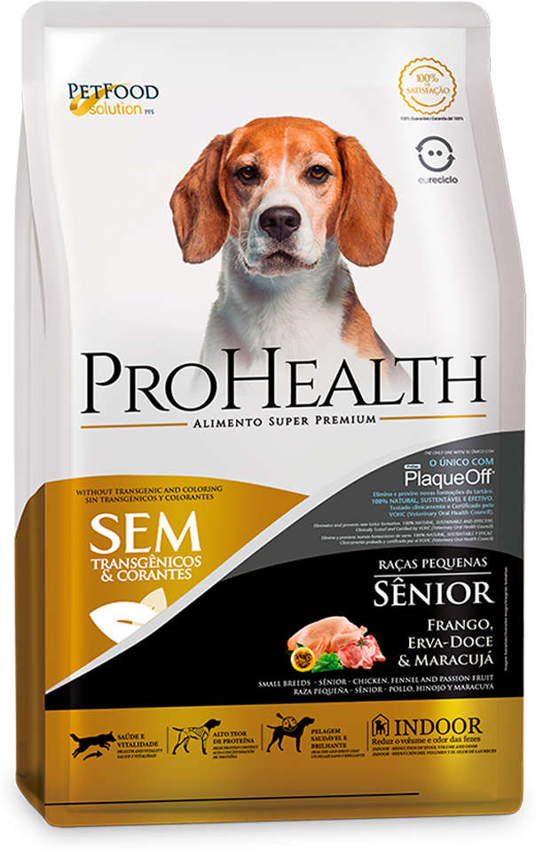 Ração Seca Pro Health Super Premium Sênior Frango Erva-Doce e Maracujá para Cães Idosos Pote Pequeno - 2,5Kg