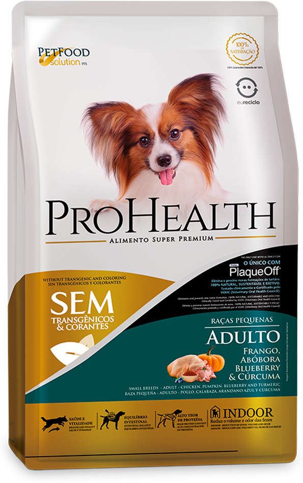 Ração Seca Pro Health Super Premium Frango Abóbora Blueberry e Cúrcuma para Cães Adultos Porte Pequeno - 2,5Kg