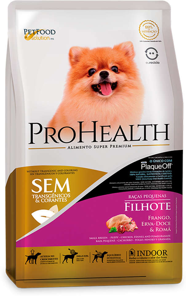 Ração Seca Pro Health Super Premium Frango Erva-Doce e Romã para Cães Filhotes Porte Pequeno - 10,1Kg