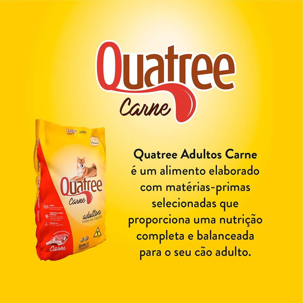 Ração Seca Quatree Carne para Cães Adultos - 20Kg