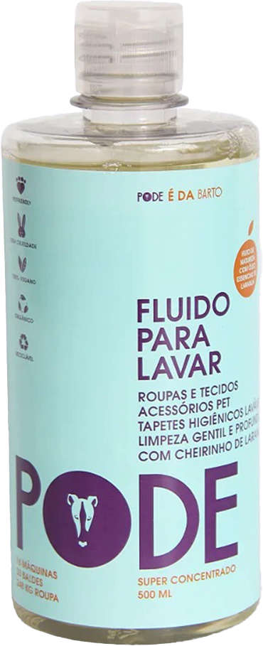 Fluido Para Lavar Roupas e Tecidos Meu Bartô PODE - 500 mL