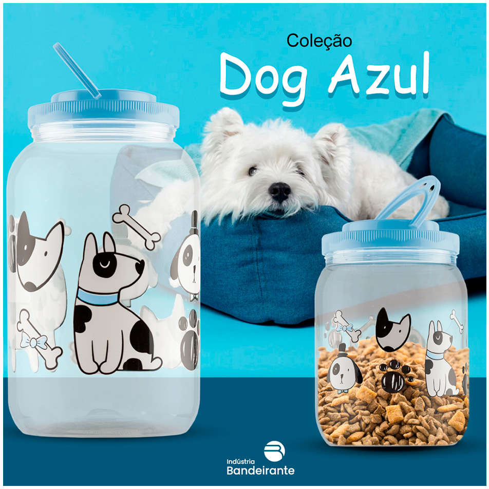 Porta Ração e Petisco Dog Azul - 1700 mL