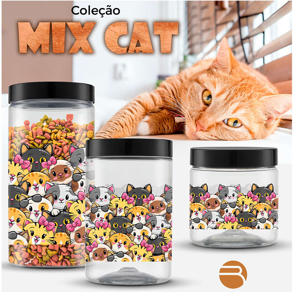 Porta Ração e Petisco Mix Cat - 1500 mL