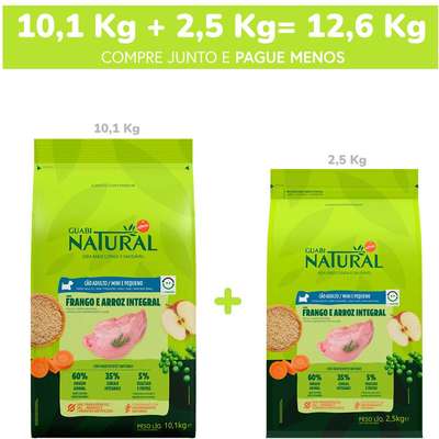 Ração Guabi Natural Frango e Arroz Integral para Cães Adultos Raças Mini e Pequena