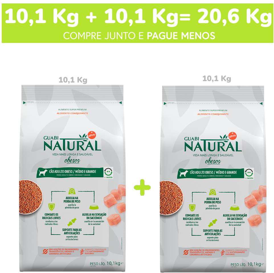 Ração Guabi Natural Frango para Cães Adultos Obesos Raças Médias e Grandes - 20,2Kg
