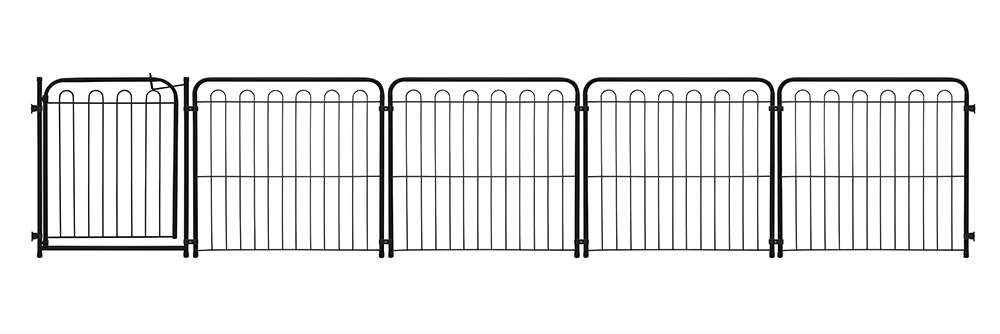 Kit Cercado Açomix com 4 Módulos e Portão 65x69 Preto Fosco - Tam. Único