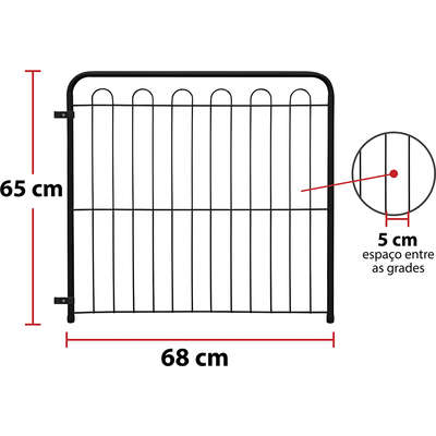 Módulo para Cercado Açomix 65X69 Preto Fosco