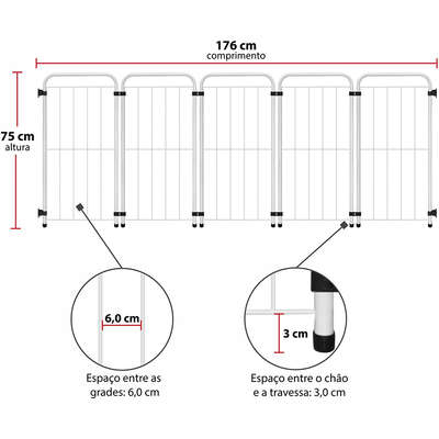 Cercado Portátil Açomix Max Branco