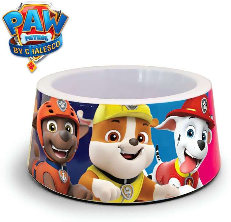 Comedouro Patrulha Canina Rosa para Cães - Tam. G