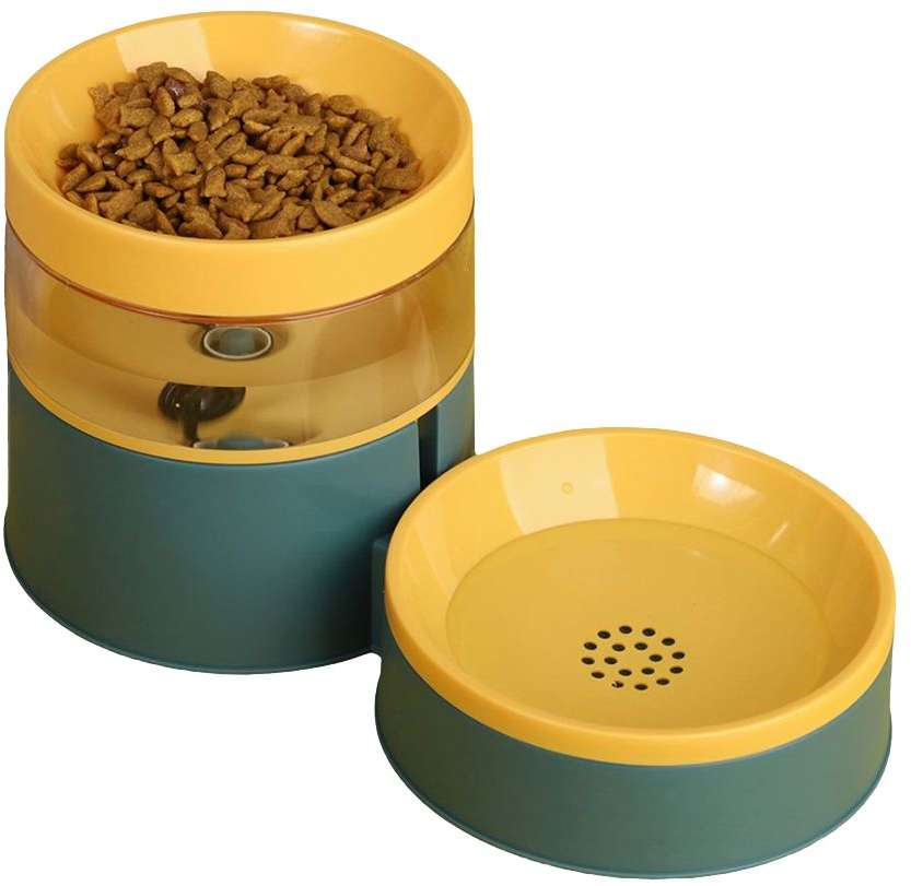 Comedouro e Bebedouro 2 em 1 Plus Amarelo para Cães - Tam. Único