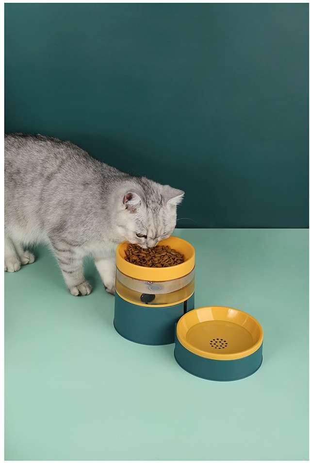 Comedouro e Bebedouro 2 em 1 Plus Amarelo para Cães - Tam. Único