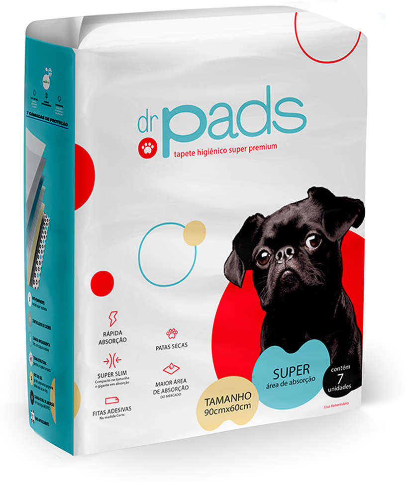 Tapete Higiênico Dr. Pads Super Premium 90x60 para Cães - 7 Unidades