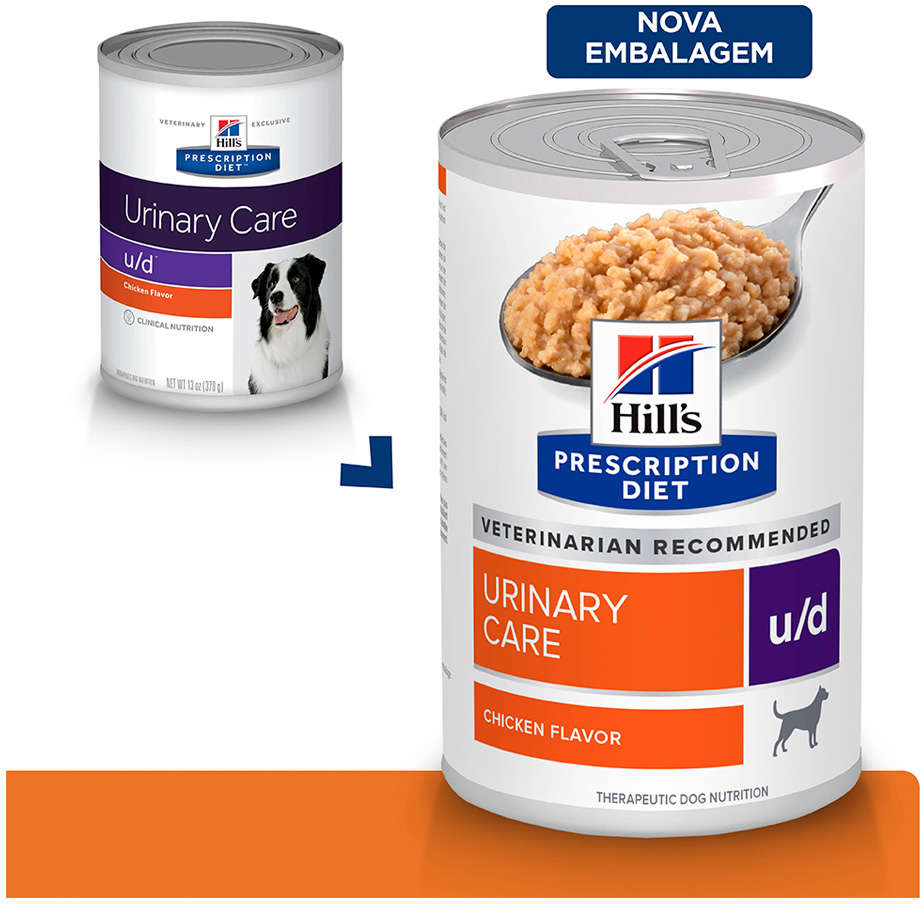 Ração Úmida Hill's Prescription Diet Lata u/d Cuidado Urinário para Cães Adultos - 370 g
