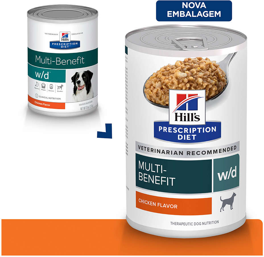 Ração Úmida Hill's Prescription Diet Lata w/d Controle Peso e Glicêmico para Cães Adultos - 370 g