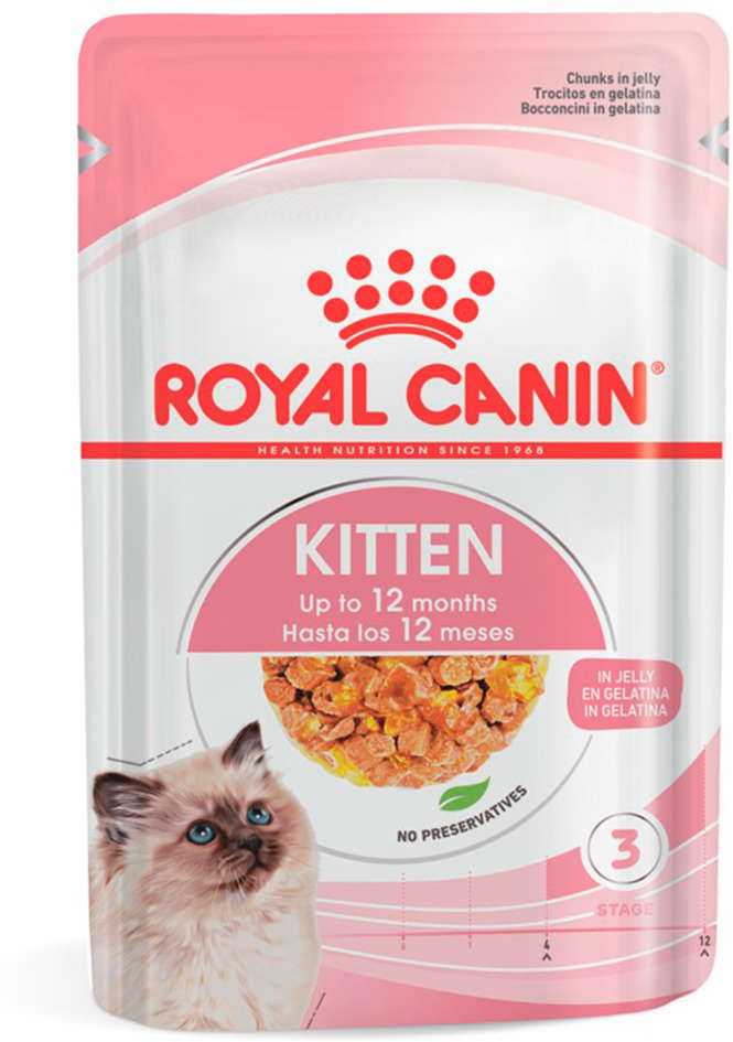 Ração Úmida Royal Canin Sachê Jelly Filhotes Kitten para Gatos Filhotes de até 12 meses - 85 g - 36 Unidades