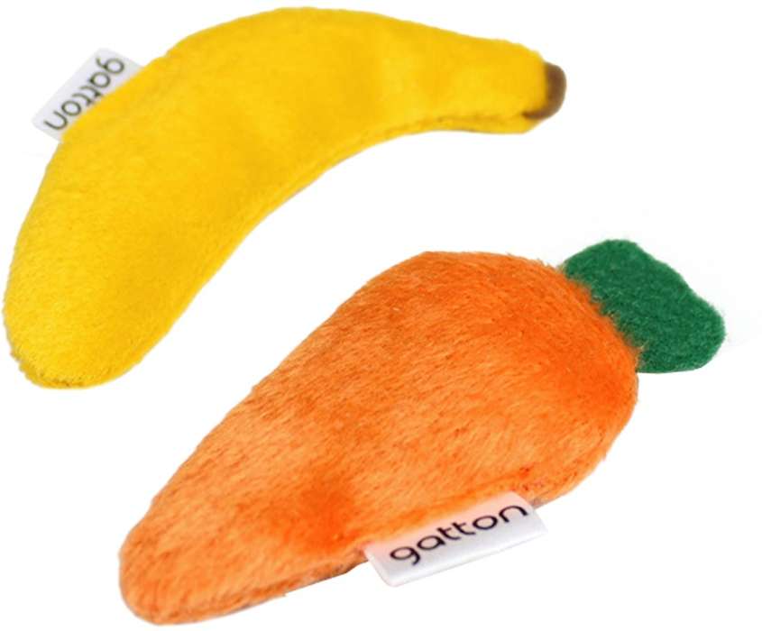 Brinquedo Pelúcia Banana e Cenoura com Catnip para Gatos - Tam. Único