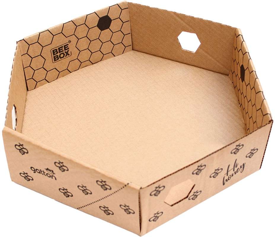 Brinquedo Caixa Hexagonal de Papelão para Gatos - Tam. Único