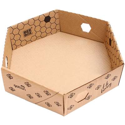 Brinquedo Caixa Hexagolnal de Papelão para Gatos