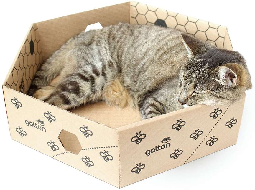Brinquedo Caixa Hexagonal de Papelão para Gatos - Tam. Único