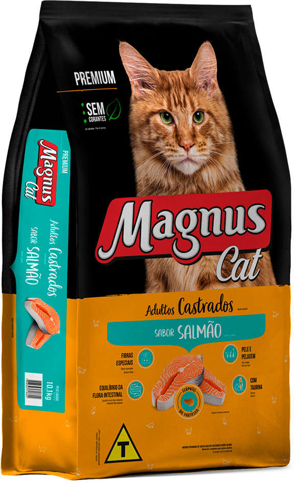 Ração Seca Magnus Cat Salmão para Gatos Adultos Castrados - 10,1Kg