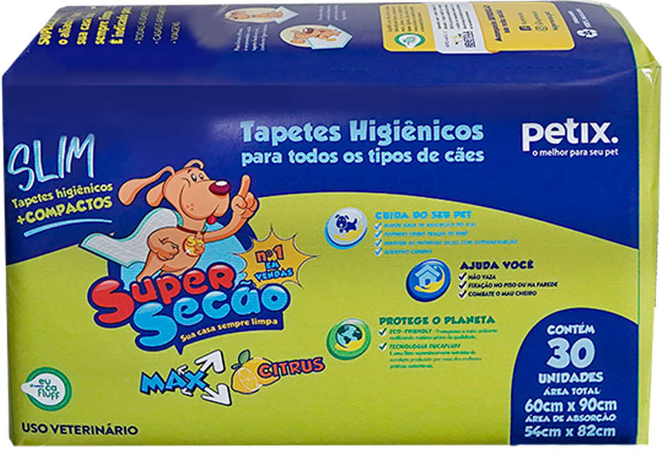 Tapete Higienico Super Secão Slim Max Citrus - 30 Unidades