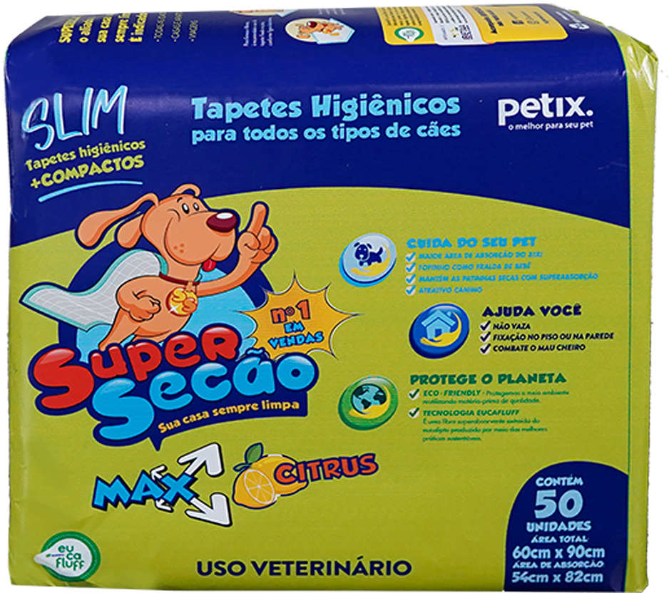 Tapete Higienico Super Secão Slim Max Citrus - 50 Unidades