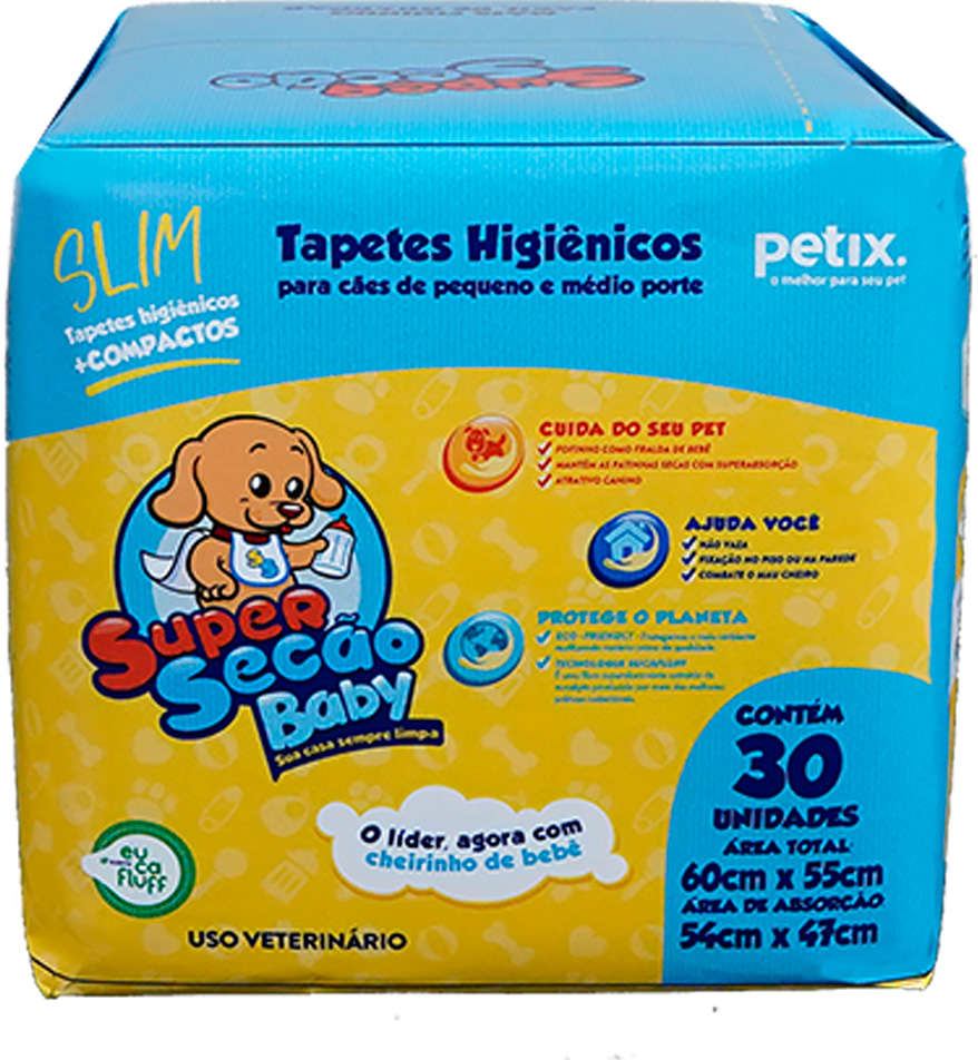 Tapete Higienico Super Secão Slim Baby - 30 Unidades