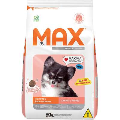 Ração Seca Max Carne e Arroz para Cães Filhotes de Porte Pequeno