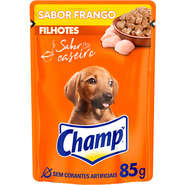 Ração Úmida Champ Sachê Sabor Caseiro Frango para Cães Filhotes - 85 g