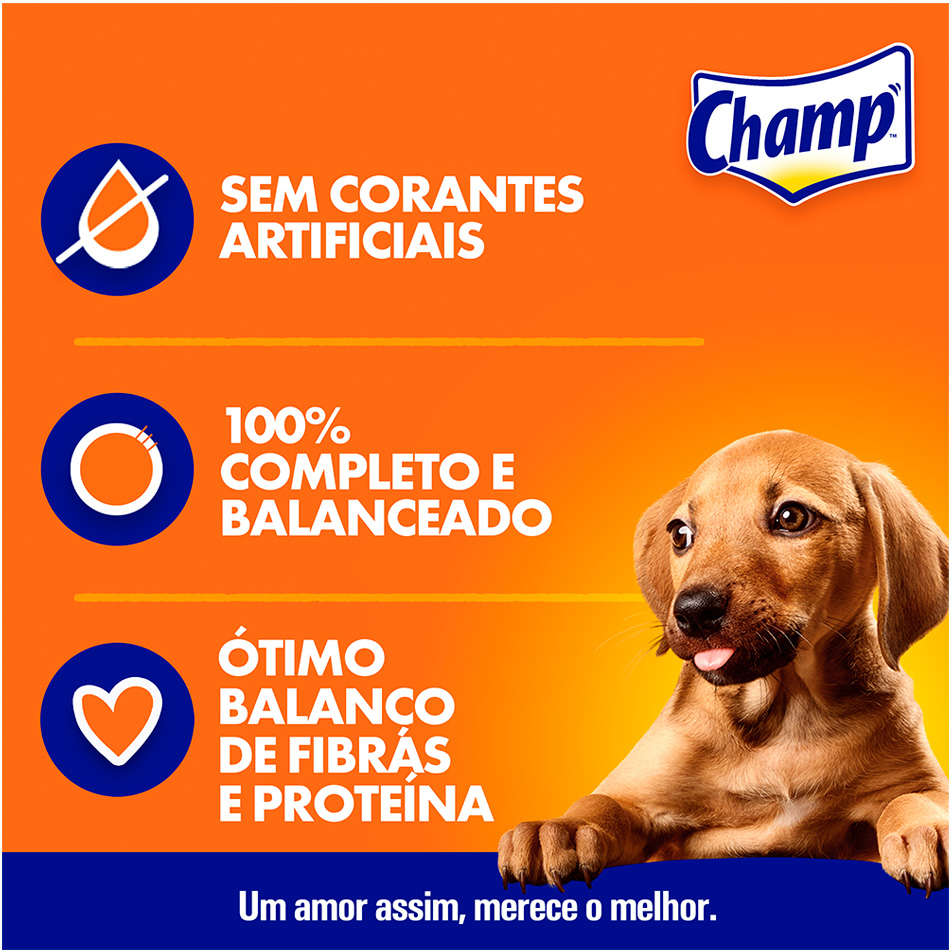 Ração Úmida Champ Sachê Sabor Caseiro Frango para Cães Filhotes - 85 g
