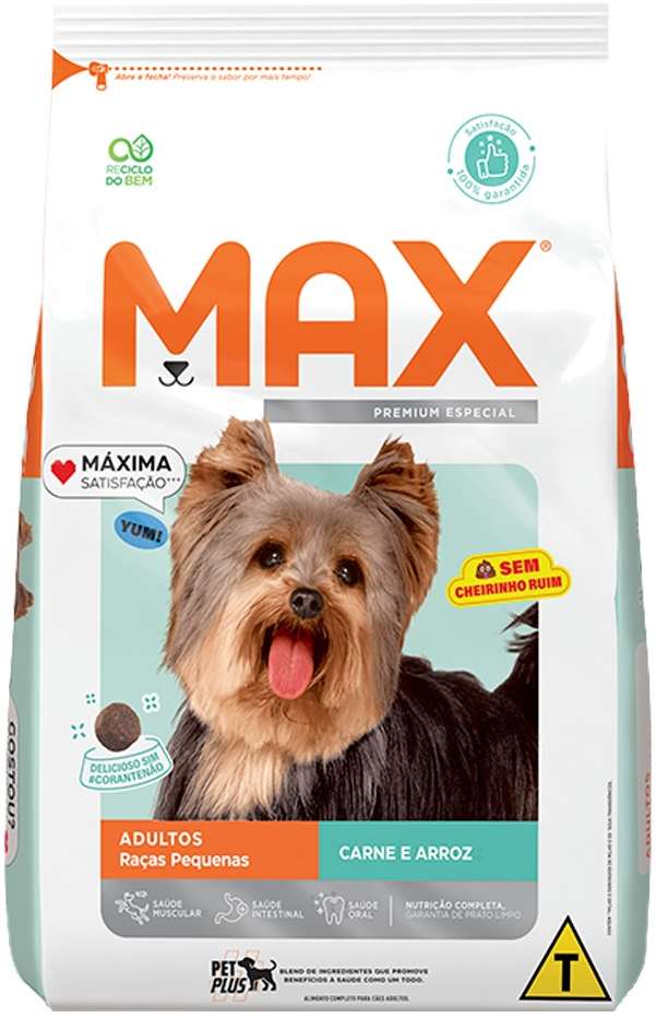 Ração Seca Max Carne e Arroz para Cães de Porte Pequeno - 3Kg