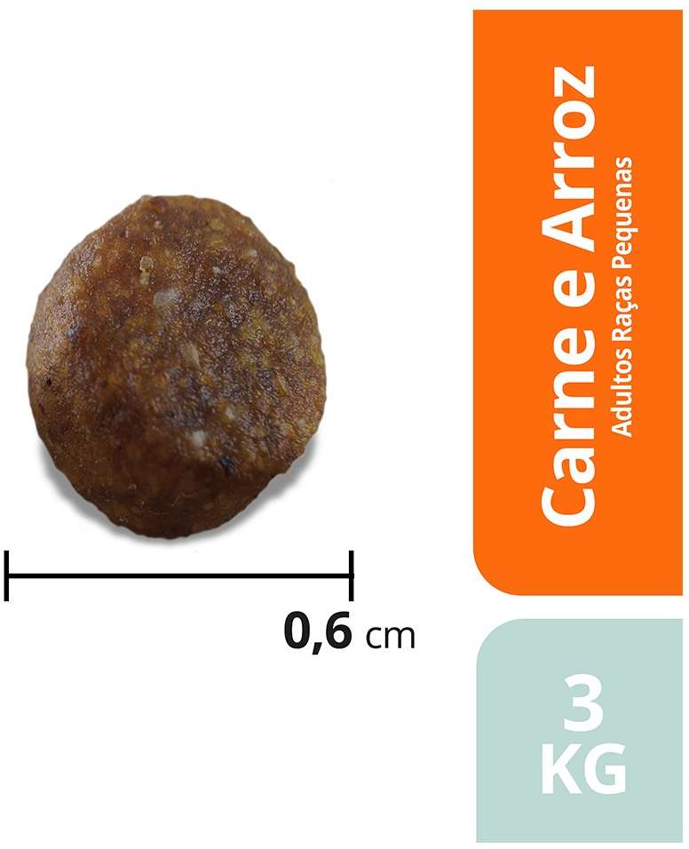 Ração Seca Max Carne e Arroz para Cães de Porte Pequeno - 3Kg