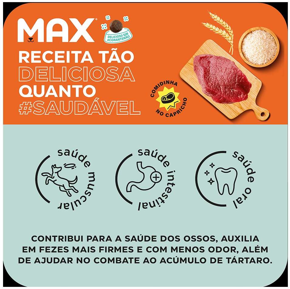 Ração Seca Max Carne e Arroz para Cães de Porte Pequeno - 3Kg