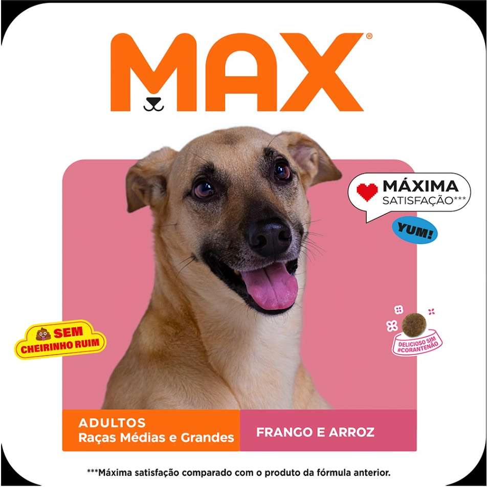 Ração Seca Max Frango e Arroz para Cães de Porte Médio e Grande - 20Kg