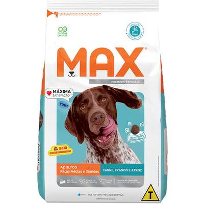 Ração Seca Max Carne, Frango e Arroz para Cães de Porte Médio e Grande