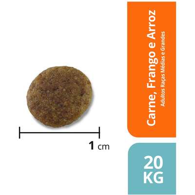 Ração Seca Max Carne, Frango e Arroz para Cães de Porte Médio e Grande