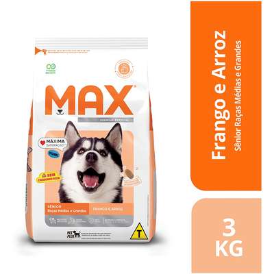 Ração Seca Max Frango e Arroz para Cães Idosos de Porte Pequeno