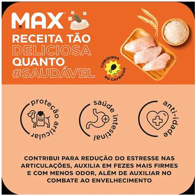 Ração Seca Max Frango e Arroz para Cães Idosos de Porte Pequeno