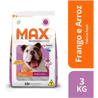 Ração Seca Max Light Frango e Arroz para Cães