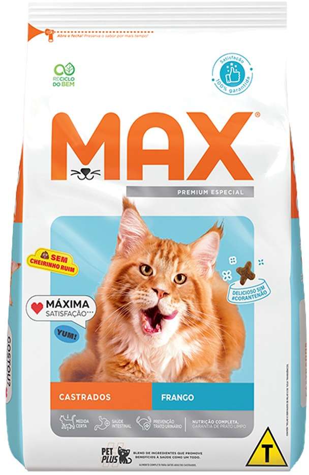 Ração Seca Max Frango para Gatos Castrados - 3Kg