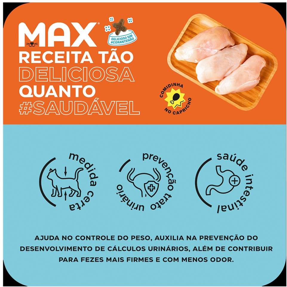 Ração Seca Max Frango para Gatos Castrados - 3Kg