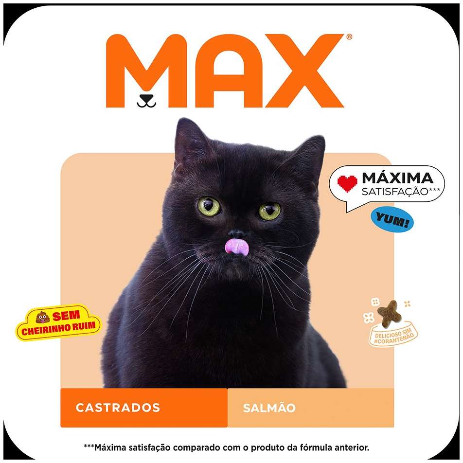 Ração Seca Max Salmão para Gatos Castrados - 20Kg