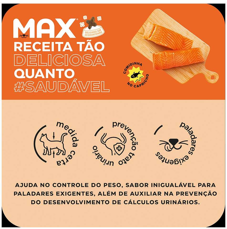 Ração Seca Max Salmão para Gatos Castrados - 20Kg