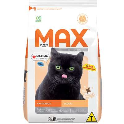 Ração Seca Max Salmão para Gatos Castrados